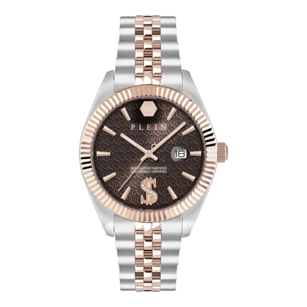Philipp Plein Date Superlative Crystal Watch Two Tone Mens